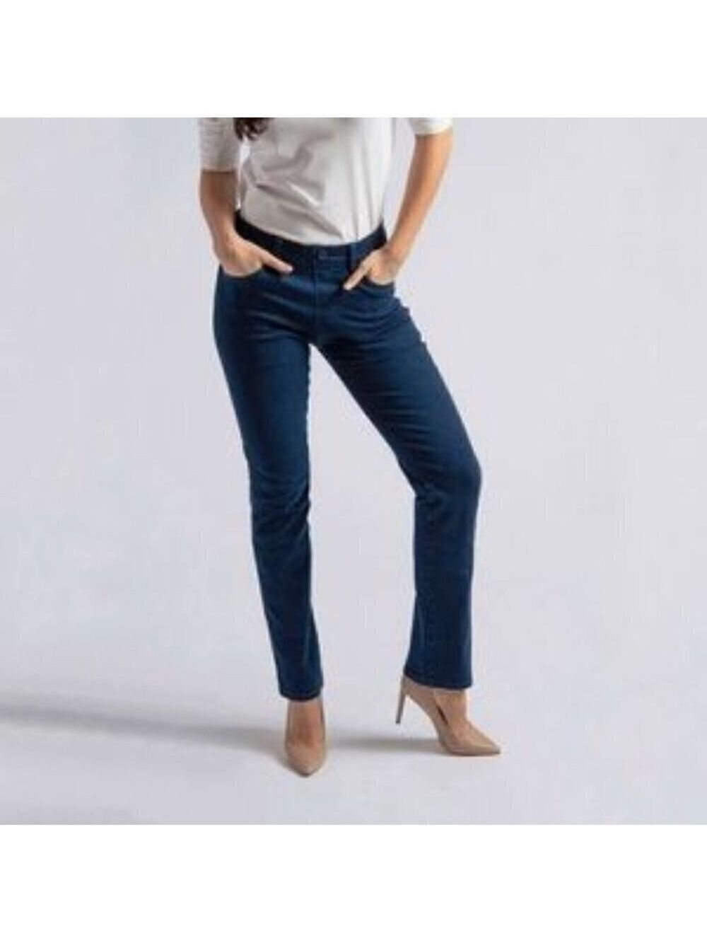 Betabrand Straight-Leg | 4-Pocket Pull On Yoga Denim Pant Medium, Short Petite - Picture 12 of 13